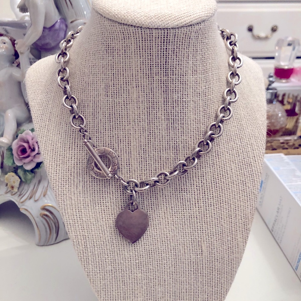 Authentic Tiffany heart toggle necklace